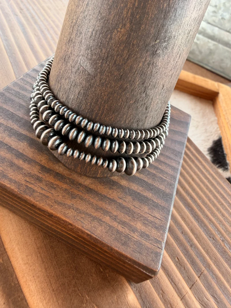 Sterling Saucer Pearls Stretch Bracelets