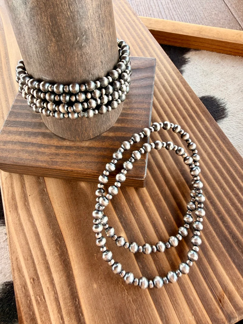 3/6mm Sterling Pearls Stretch Bracelet