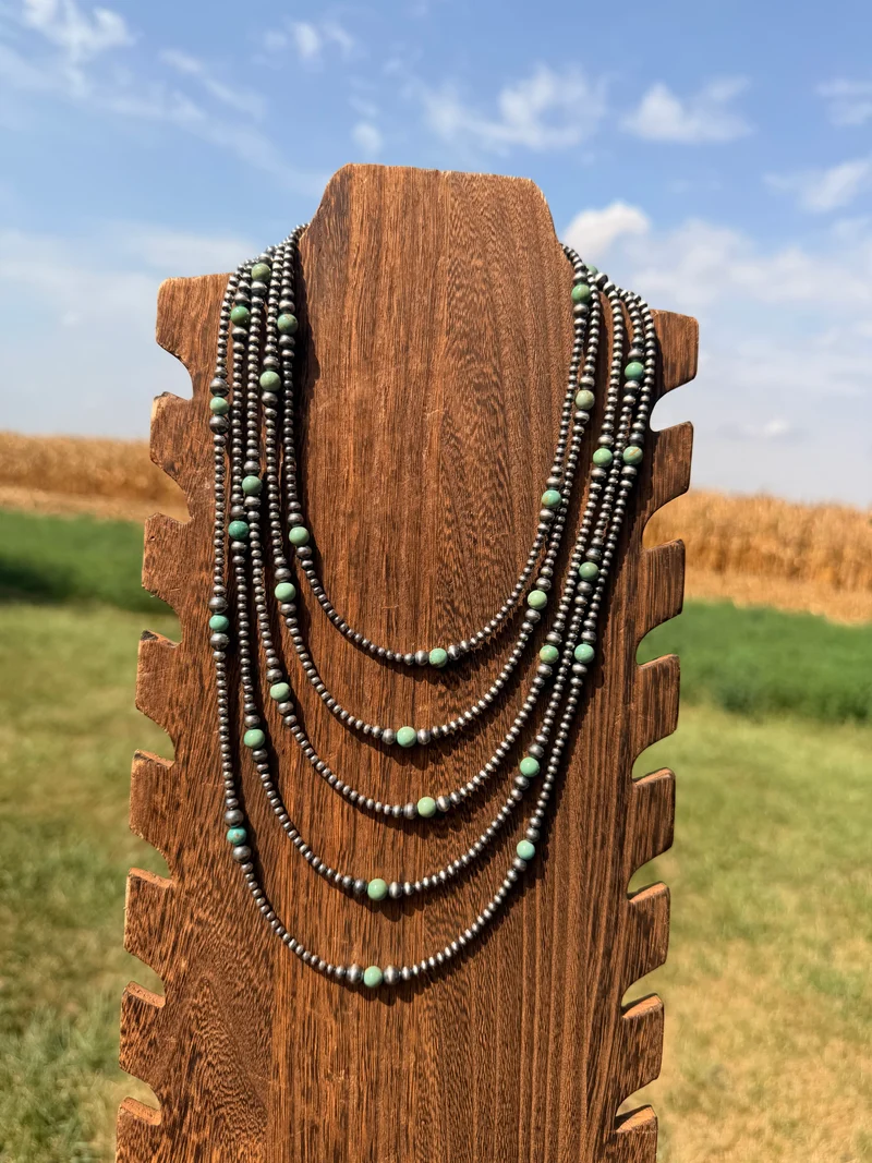 Turquoise / Sterling Pearls Necklaces