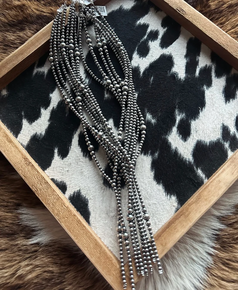 4-8mm Multi Sterling Pearls Lariat Necklace