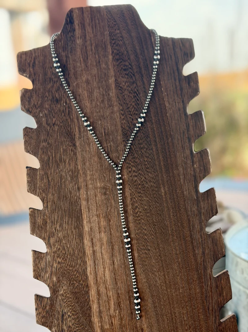 4-8mm Multi Sterling Pearls Lariat Necklace