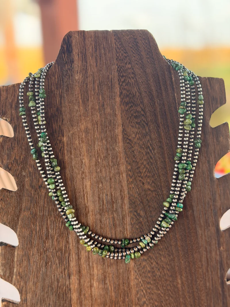 Sonoran / 4mm Sterling Pearls Necklace 17”