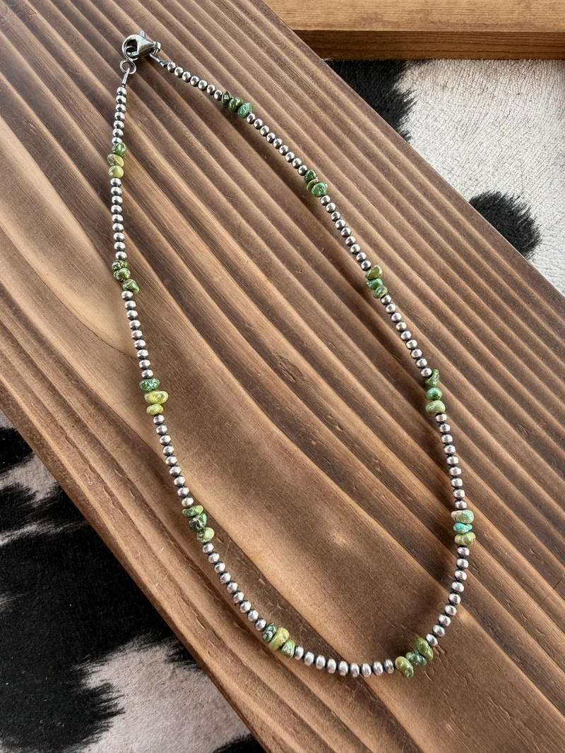 Sonoran / 4mm Sterling Pearls Necklace 17”