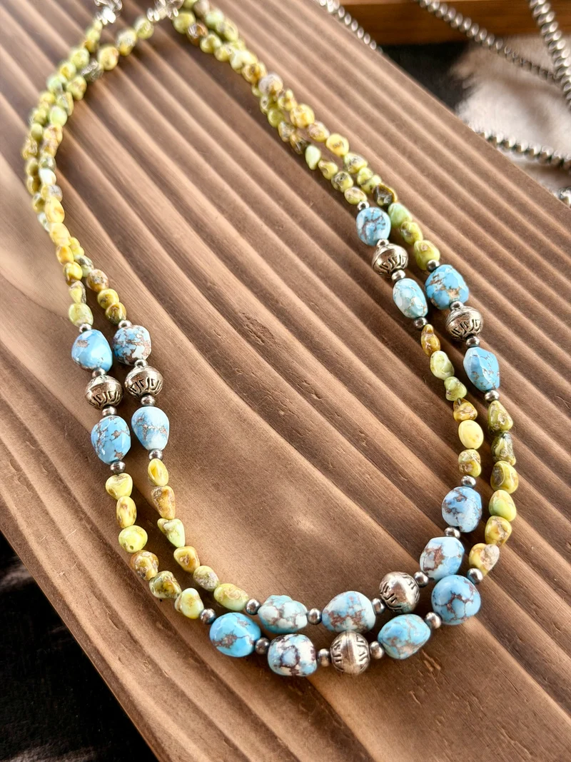 16” Palomino & Golden Hills / Pearls Necklace