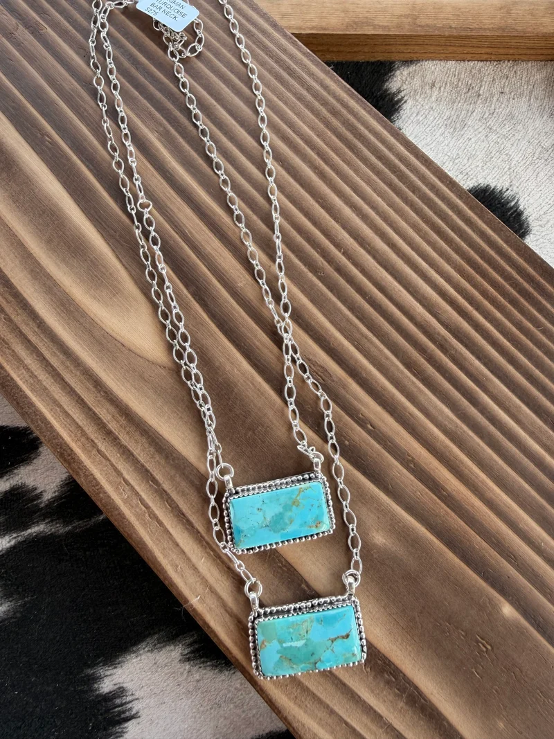Kingman Turquoise Bar Necklace