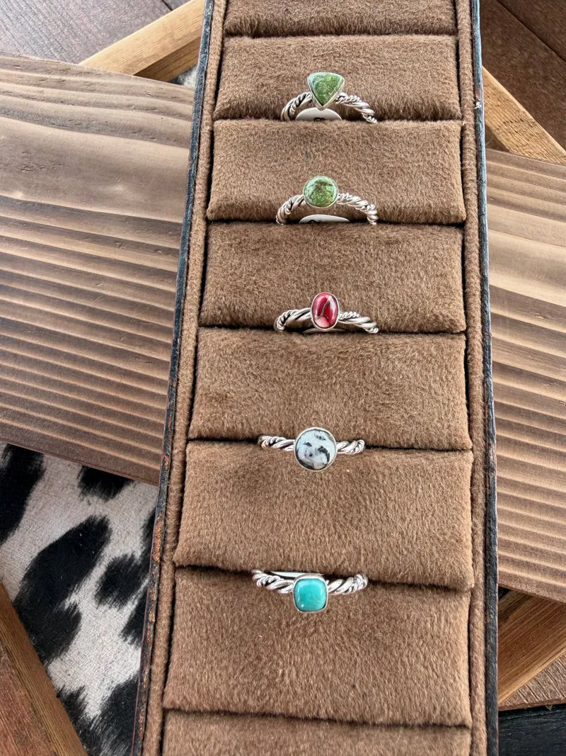 Navajo Made Stone Rings - Size 9