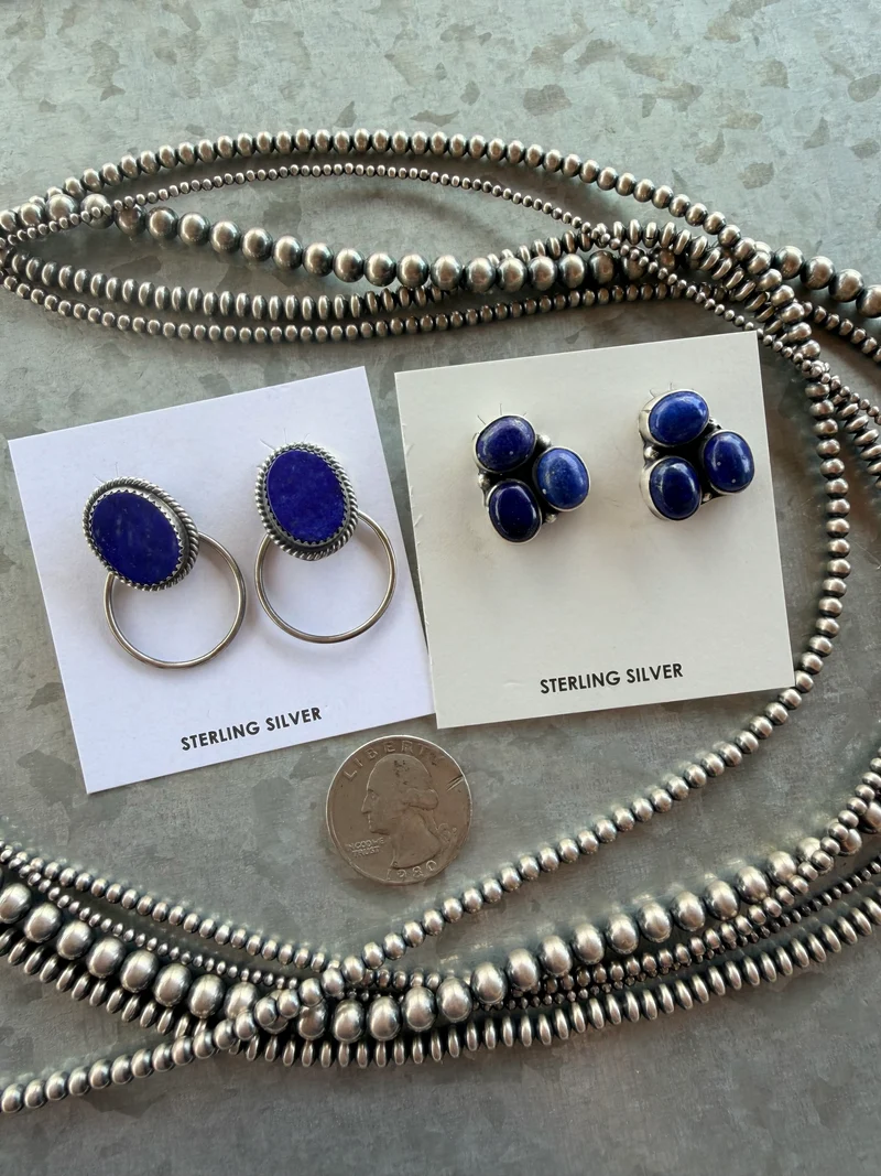 Blue Lapis Stone Earrings