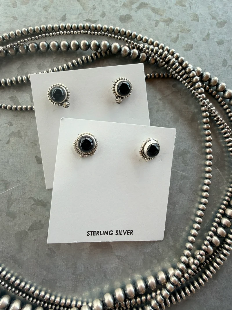 Black Onyx Stud Earrings