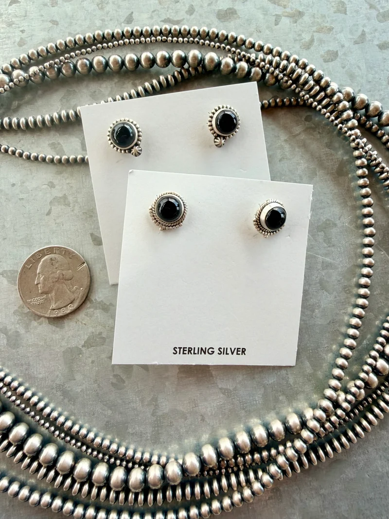 Black Onyx Stud Earrings