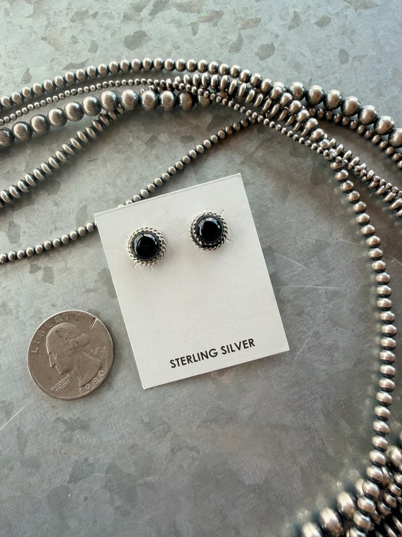 Black Onyx Stud Earrings