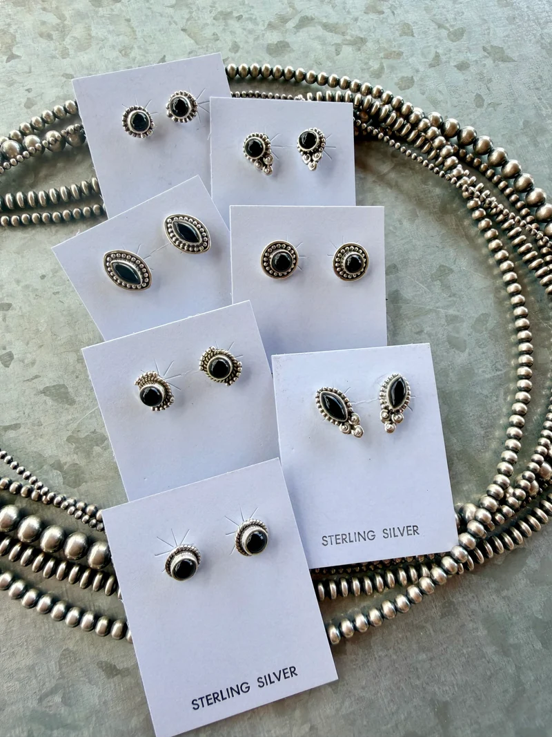 Black Onyx Stud Earrings