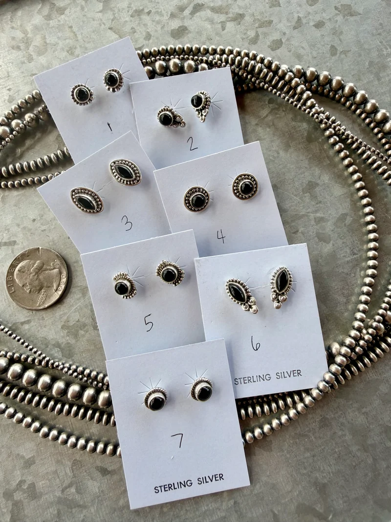 Black Onyx Stud Earrings