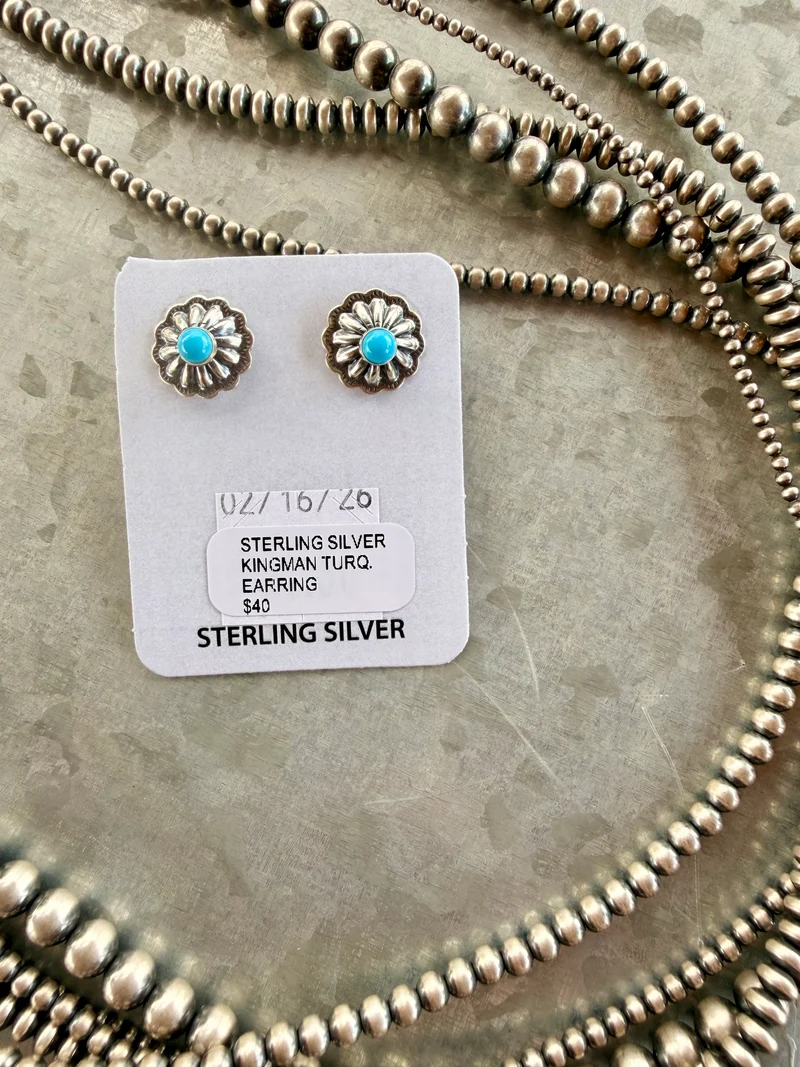 Sterling Silver Stud with Turquoise Stone