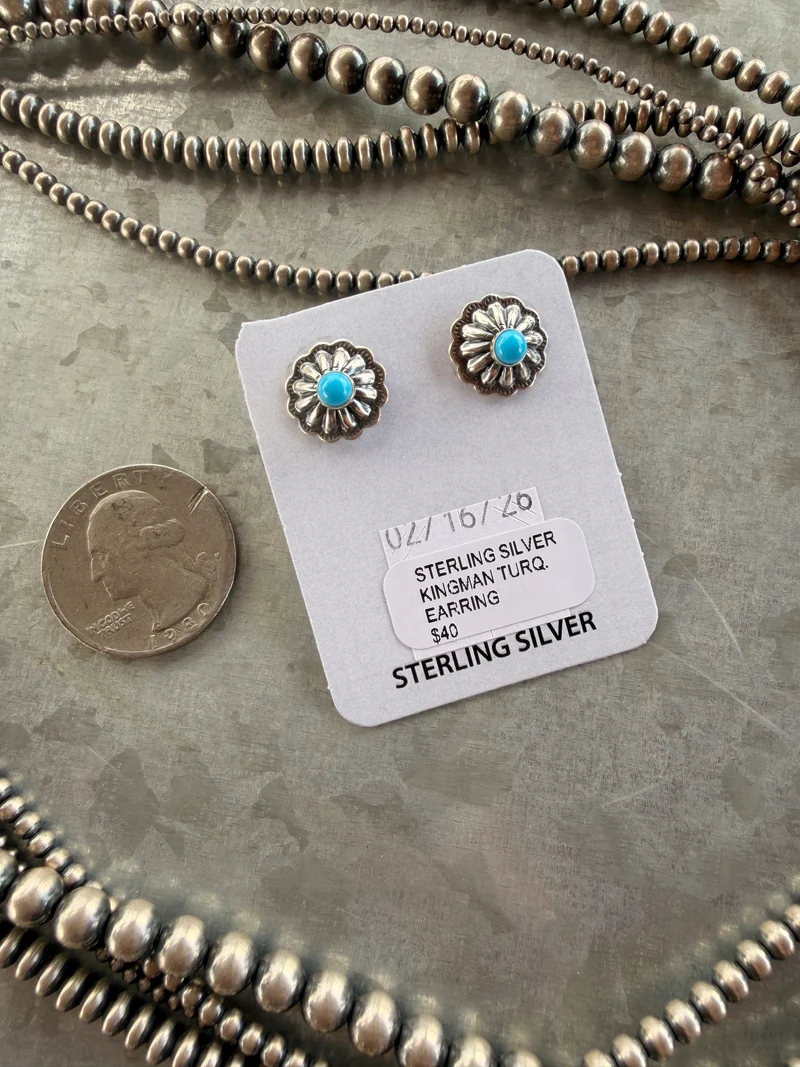 Sterling Silver Stud with Turquoise Stone