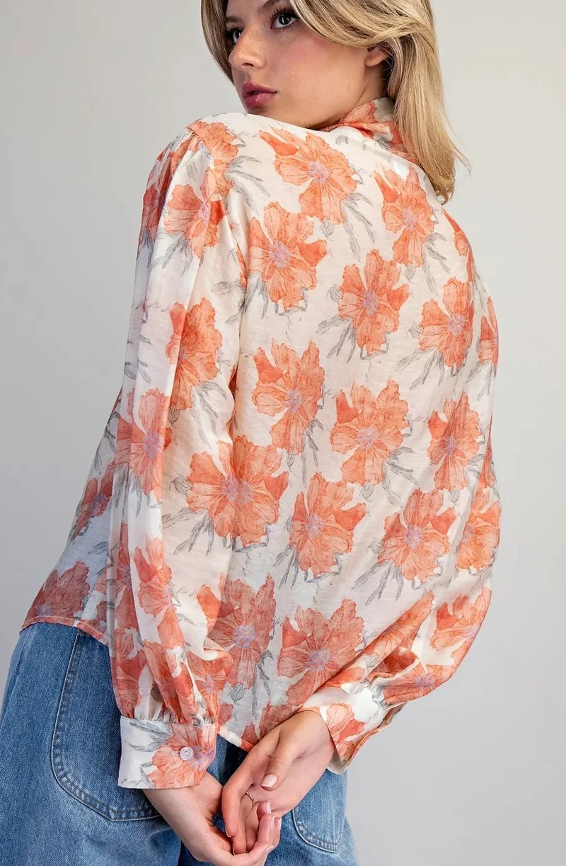 Floral Bow Tie Top