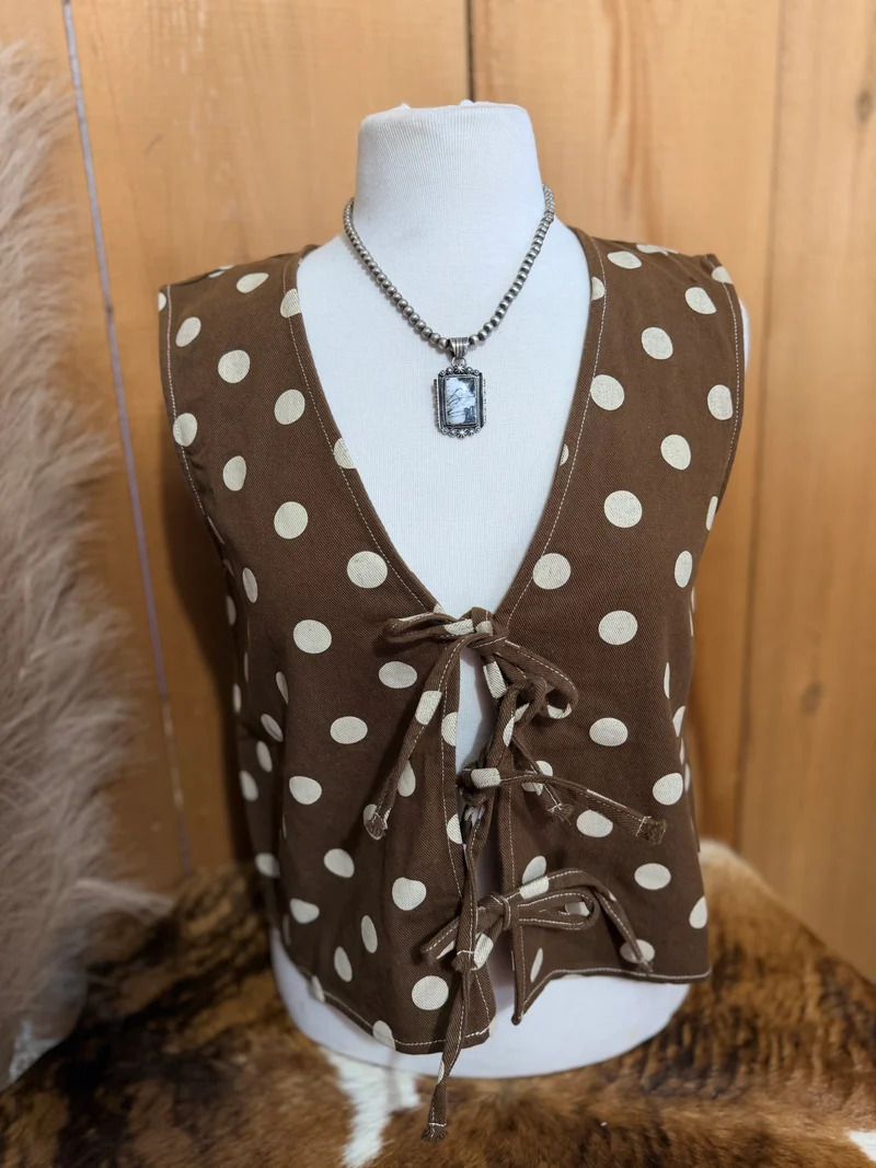 Brown Polka Dot Tie Vest