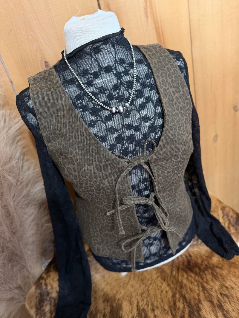 Leopard Tie Vest
