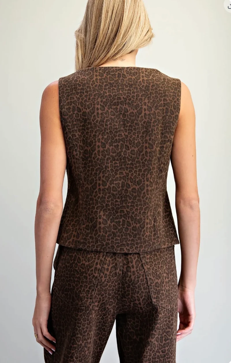 Leopard Tie Vest