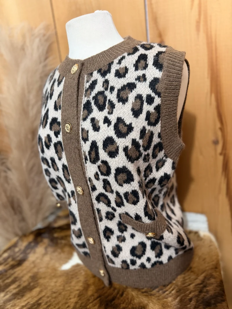 Leopard Sweater Vest