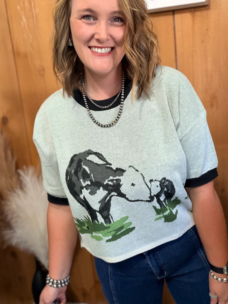 Hereford Ranch Made Short Sleeve Sweater Top