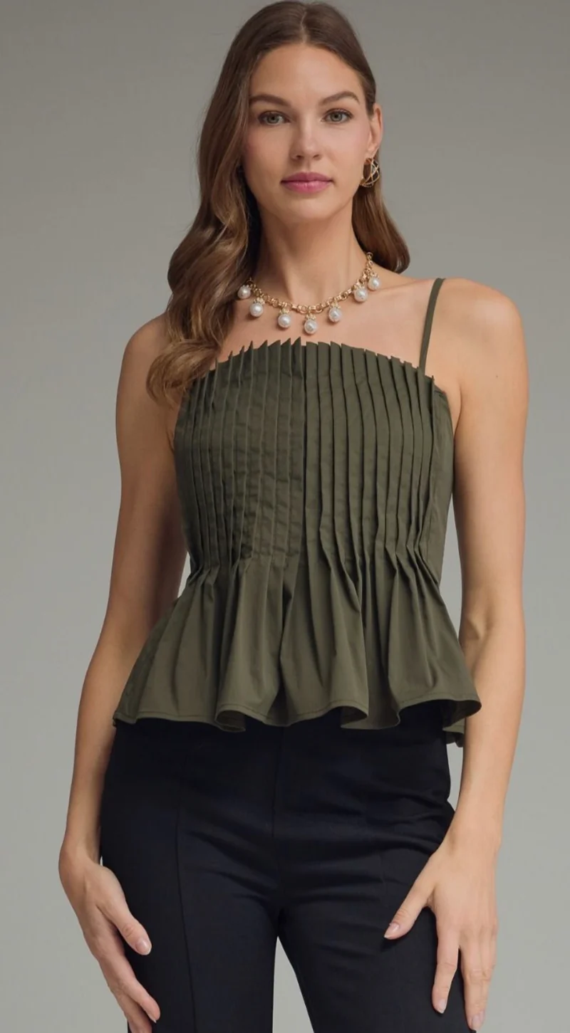 Pleated Cami Top