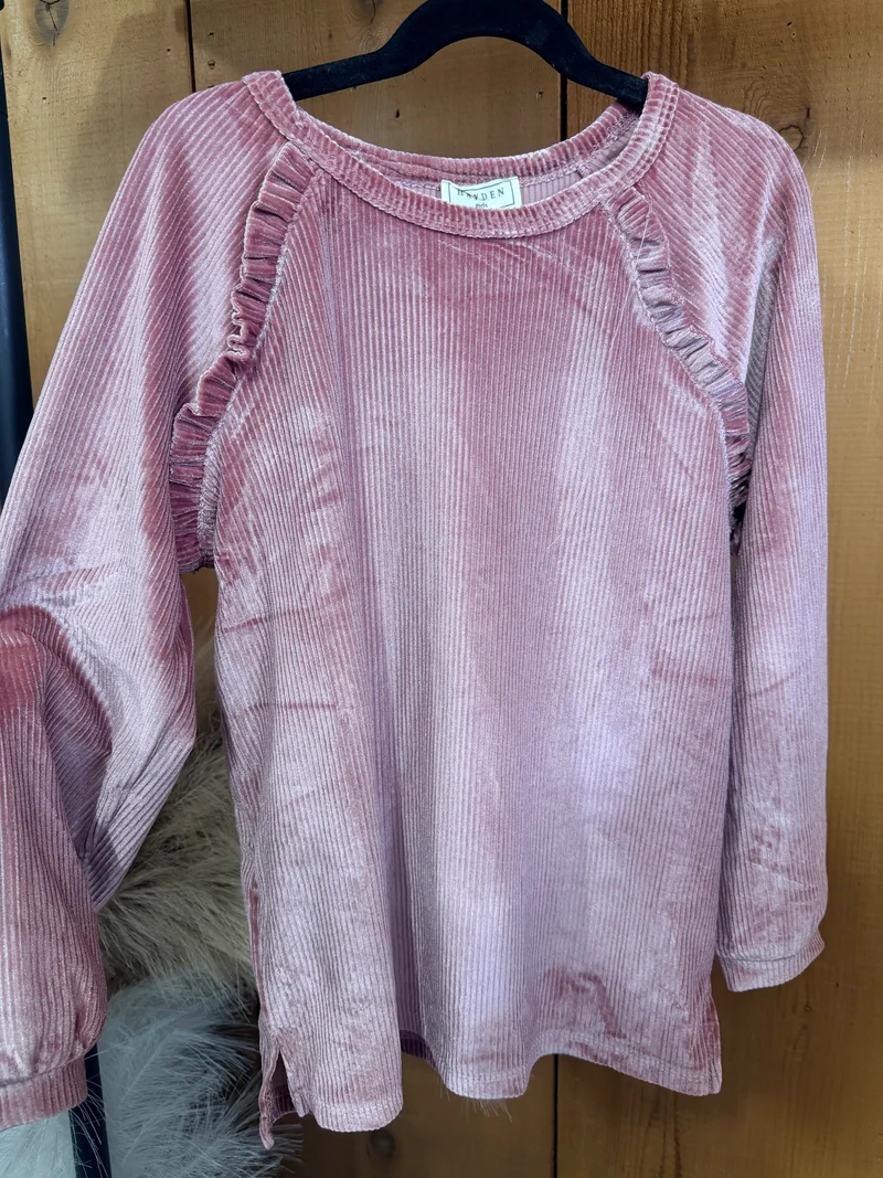 Girls Mauve Ribbed Top