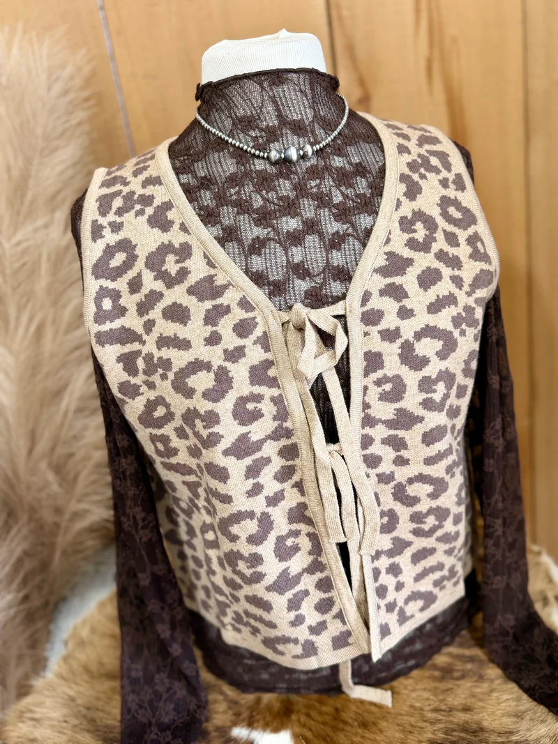 Leopard Tie Vest