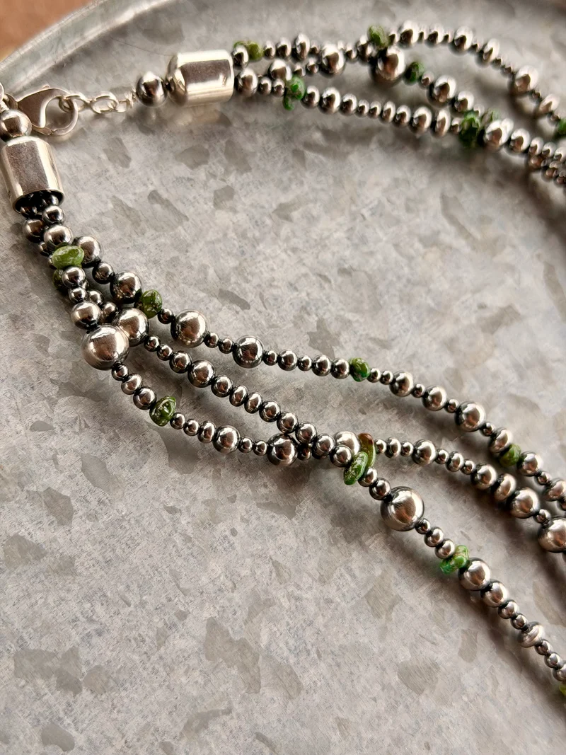 Sheila Navajo Made Sonoran Pendant on Pearls (Copy)