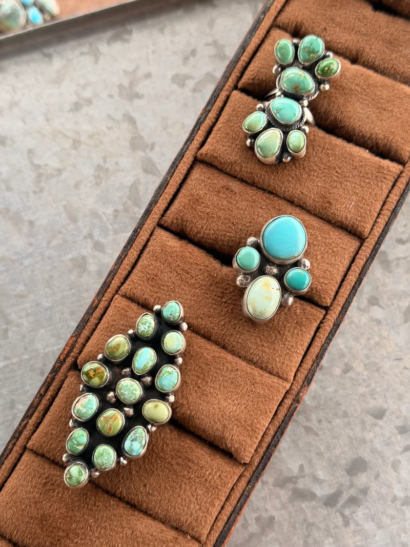 Mixed Turquoise Adjustable Rings