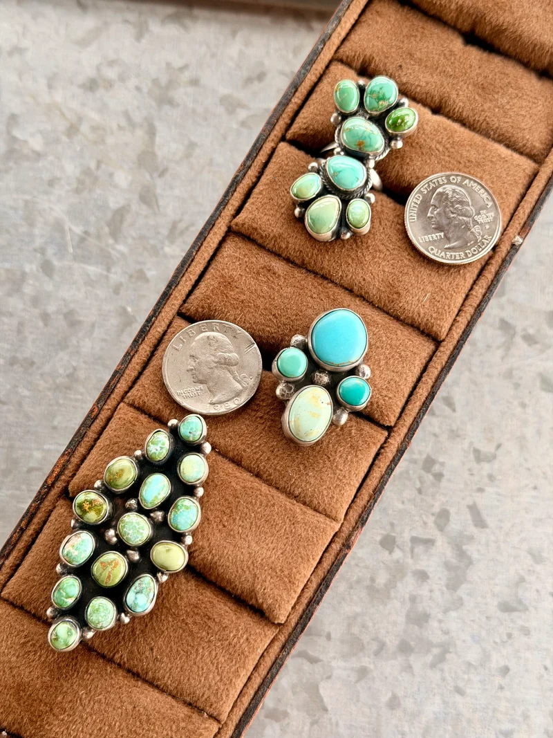 Mixed Turquoise Adjustable Rings