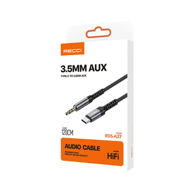 Recci RDS-A27 Type-C to 3.5mm AUX Audio Cable