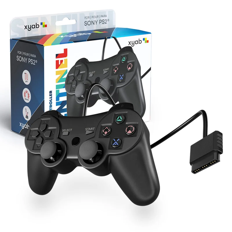 PlayStation 2 PS2 Sentinel Black Wired Controller