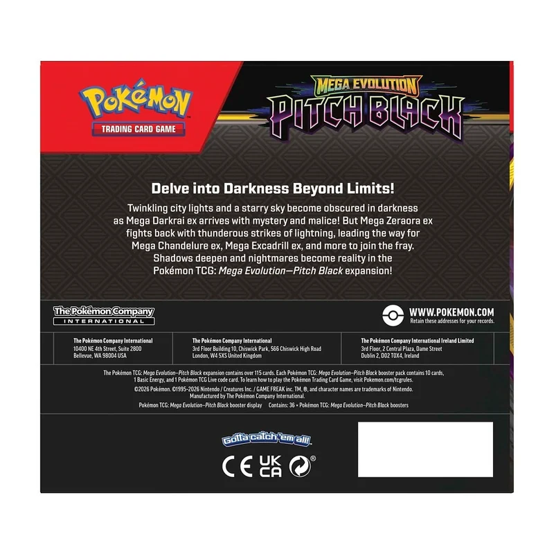 Pokemon TCG: Mega Evolution-Pitch Black Booster Display Box (36 Packs)