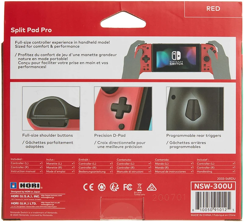 HORI - Nintendo Switch Split Pad Pro Volcanic Red