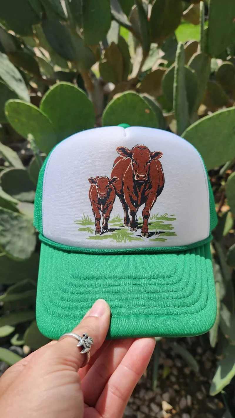 Red Pair Green Trucker Hat