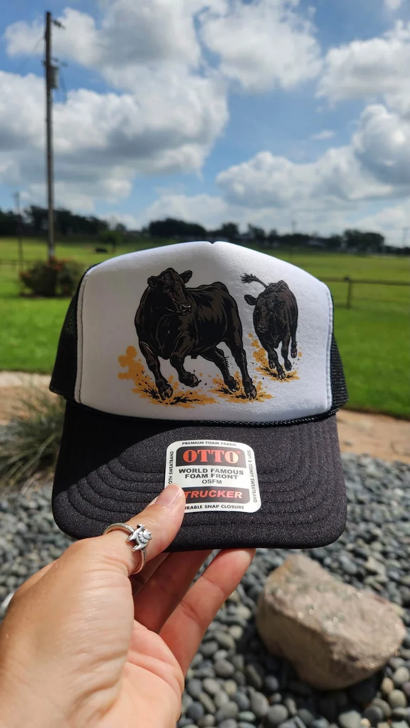 Black Cattle Black Trucker Hat