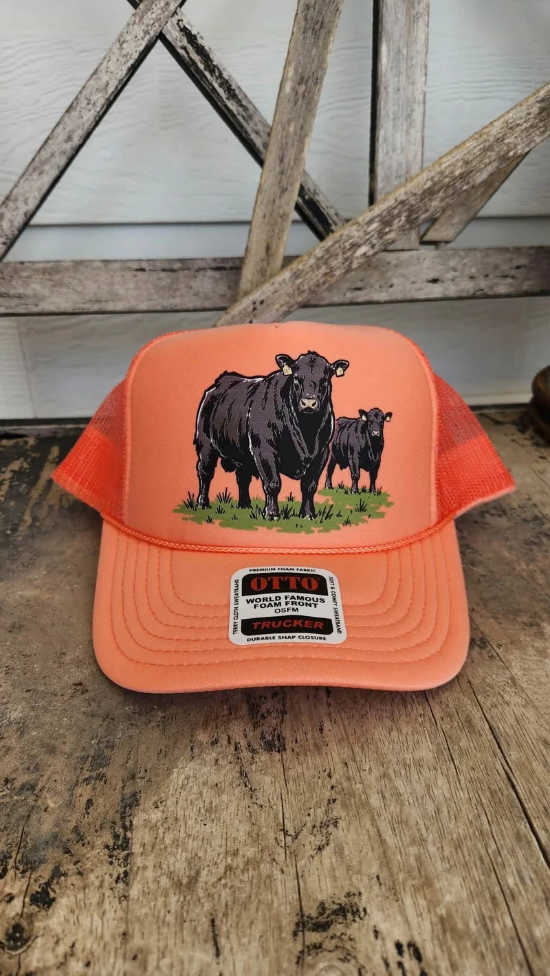 Black Cattle Coral Trucker Hat