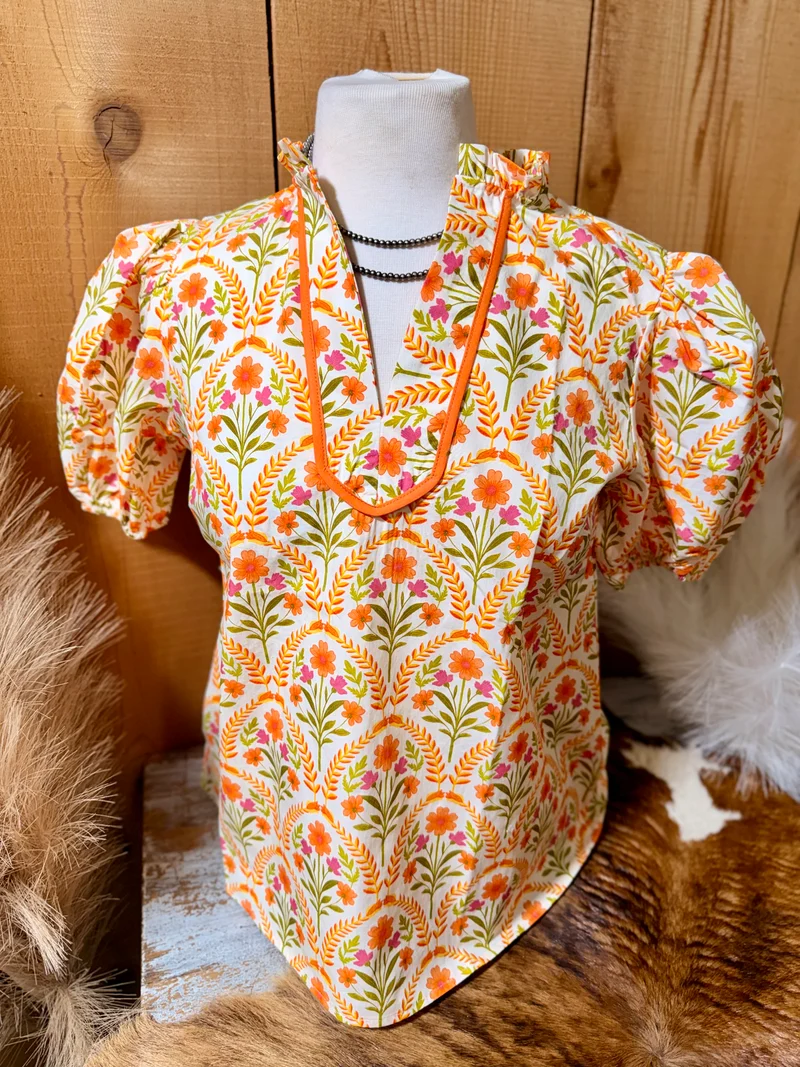 Summer Florals Puff Sleeve Top