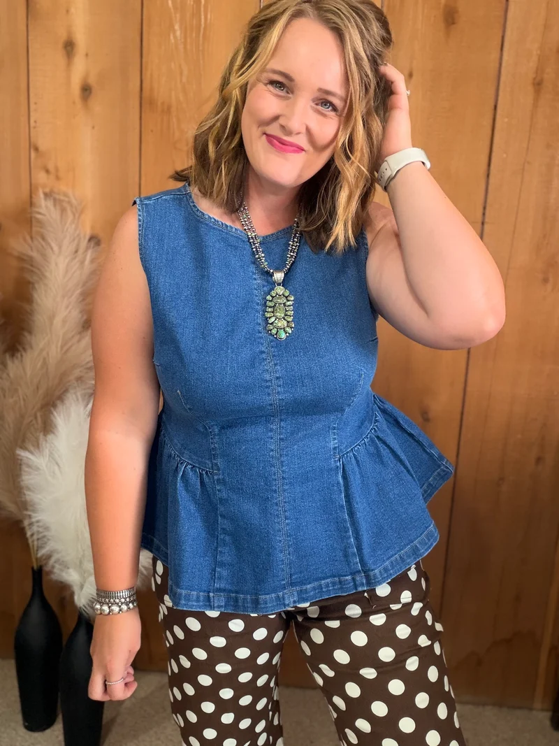 Denim Peplum Tank
