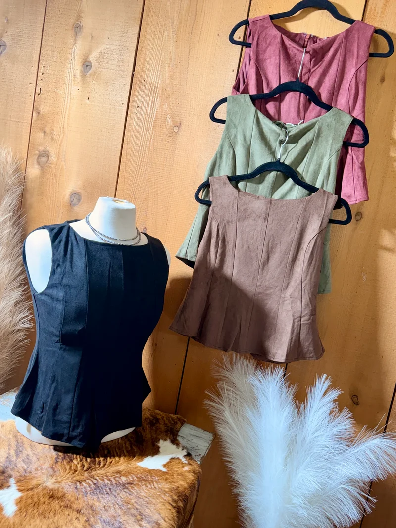 Suede Peplum Tank