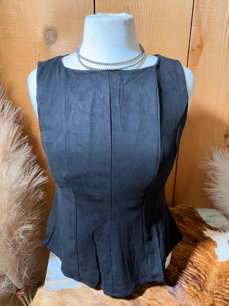 Suede Peplum Tank