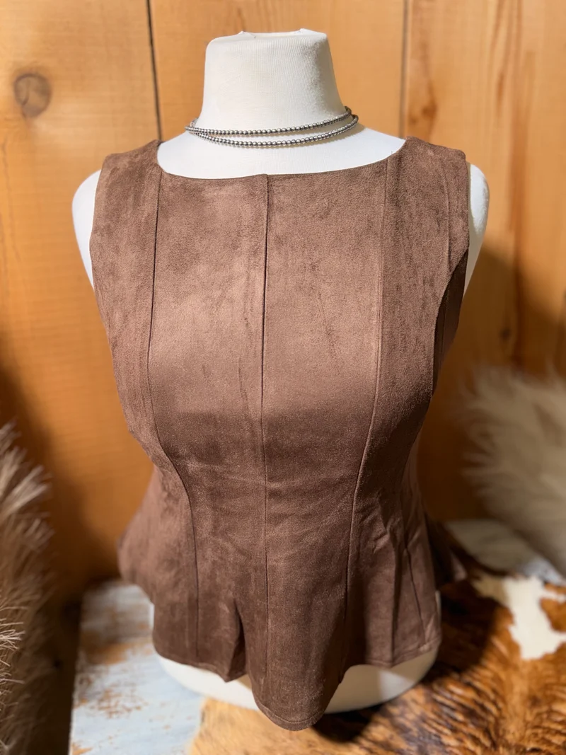 Suede Peplum Tank