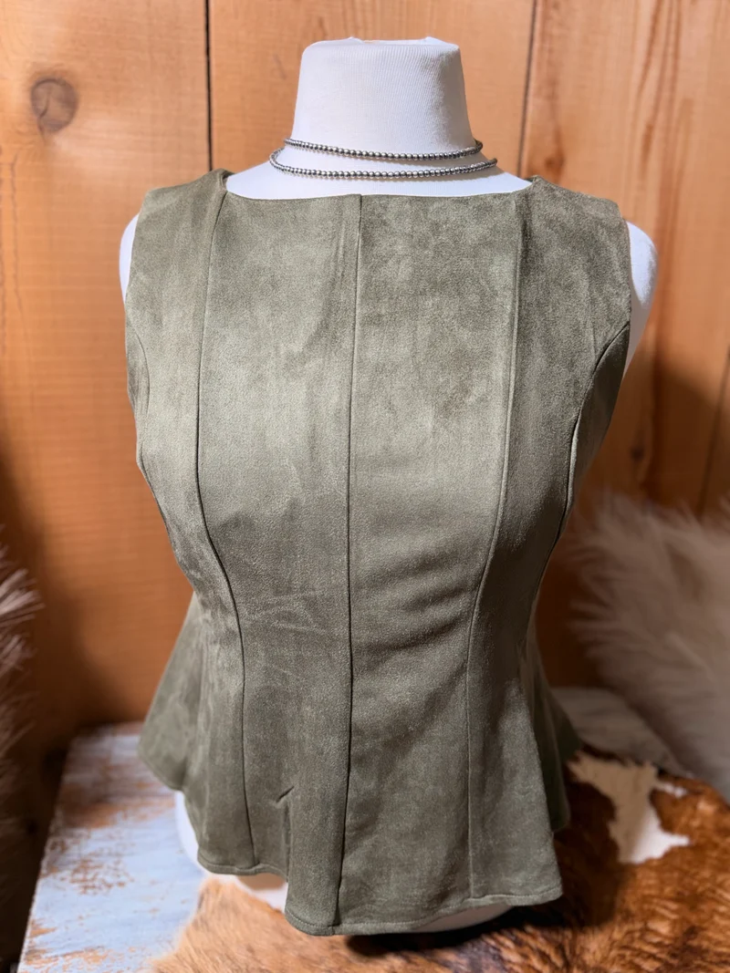 Suede Peplum Tank