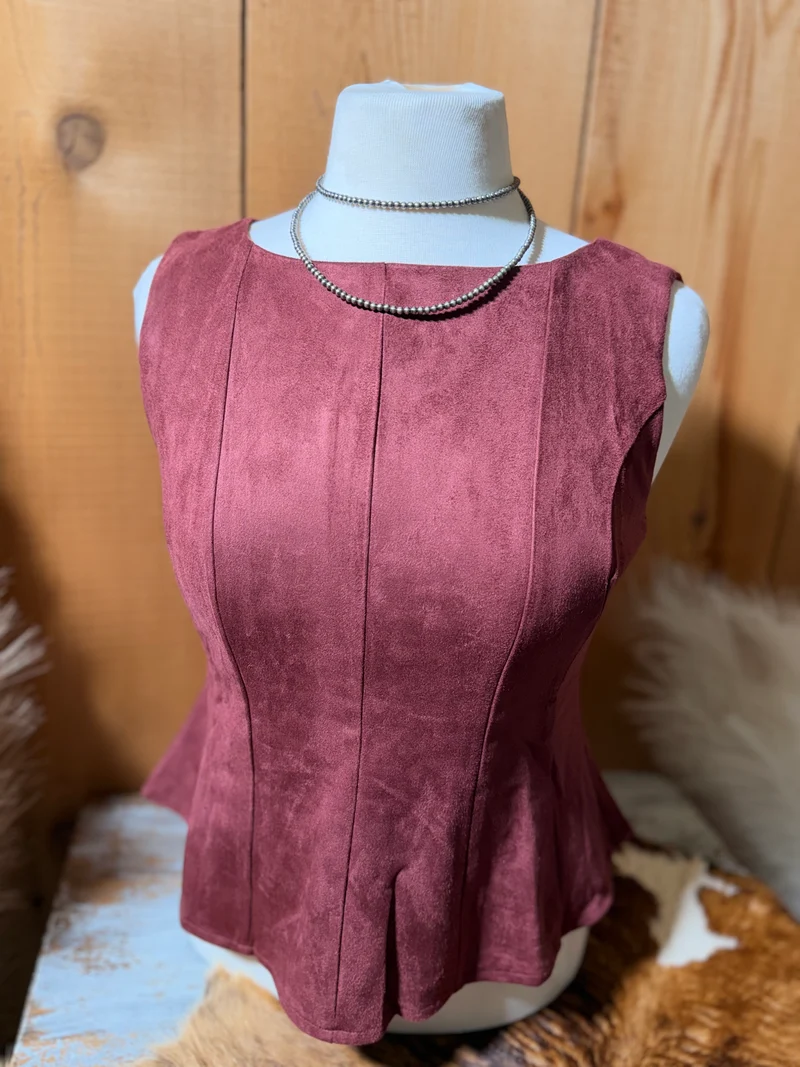 Suede Peplum Tank
