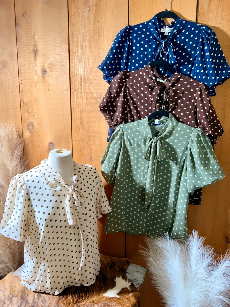 Polka Dot Bow Tie Top