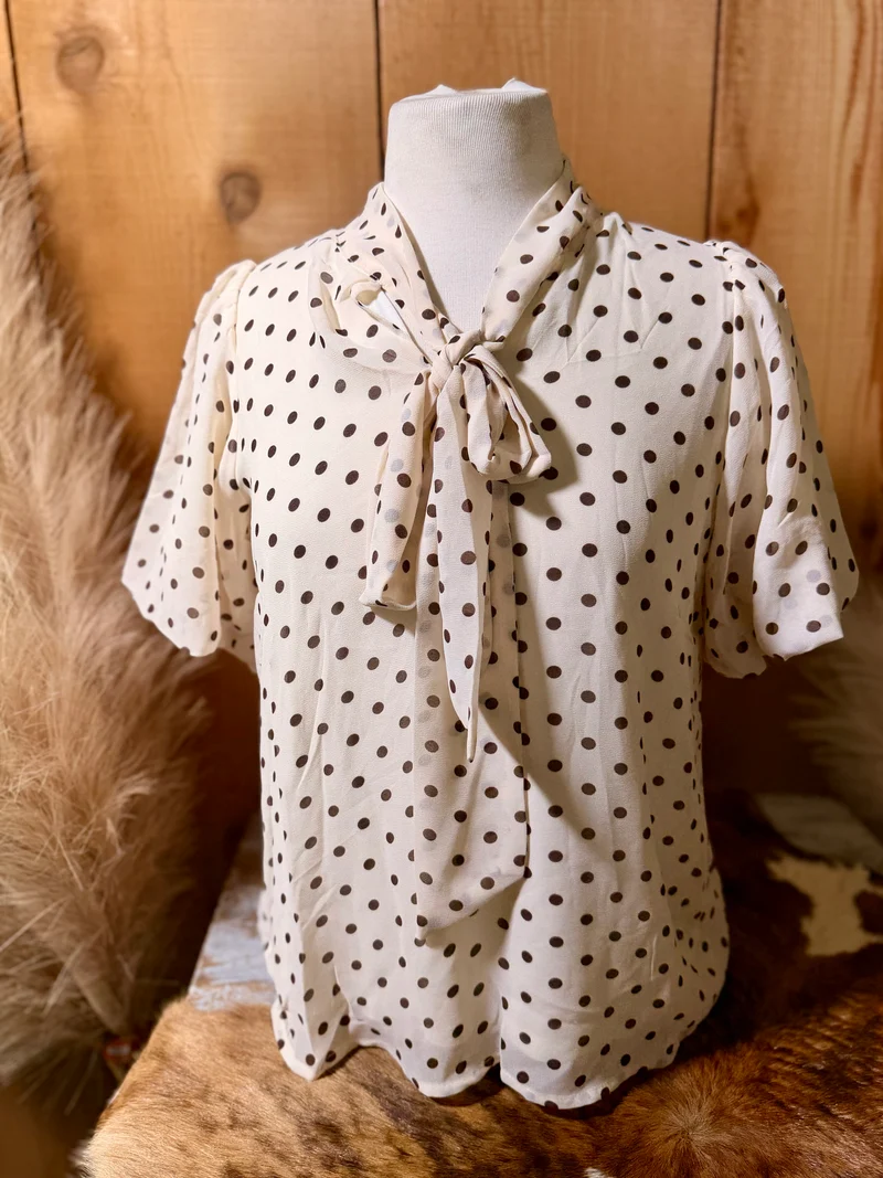Polka Dot Bow Tie Top