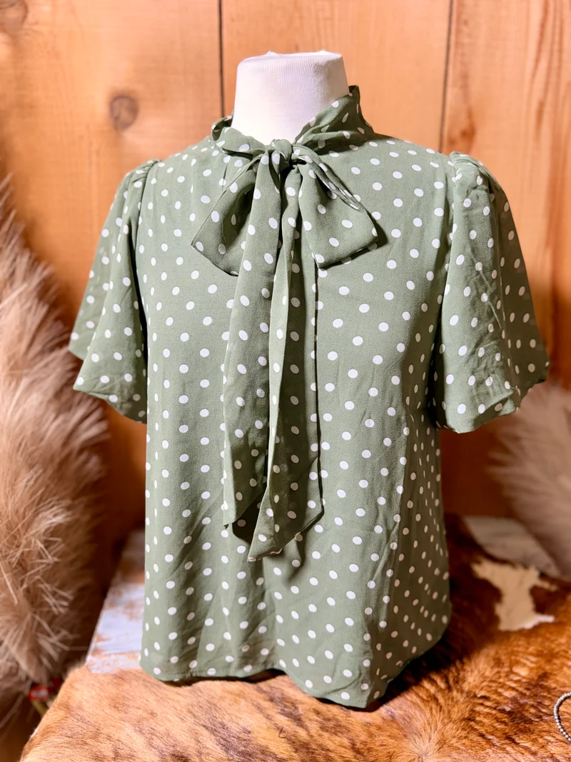 Polka Dot Bow Tie Top