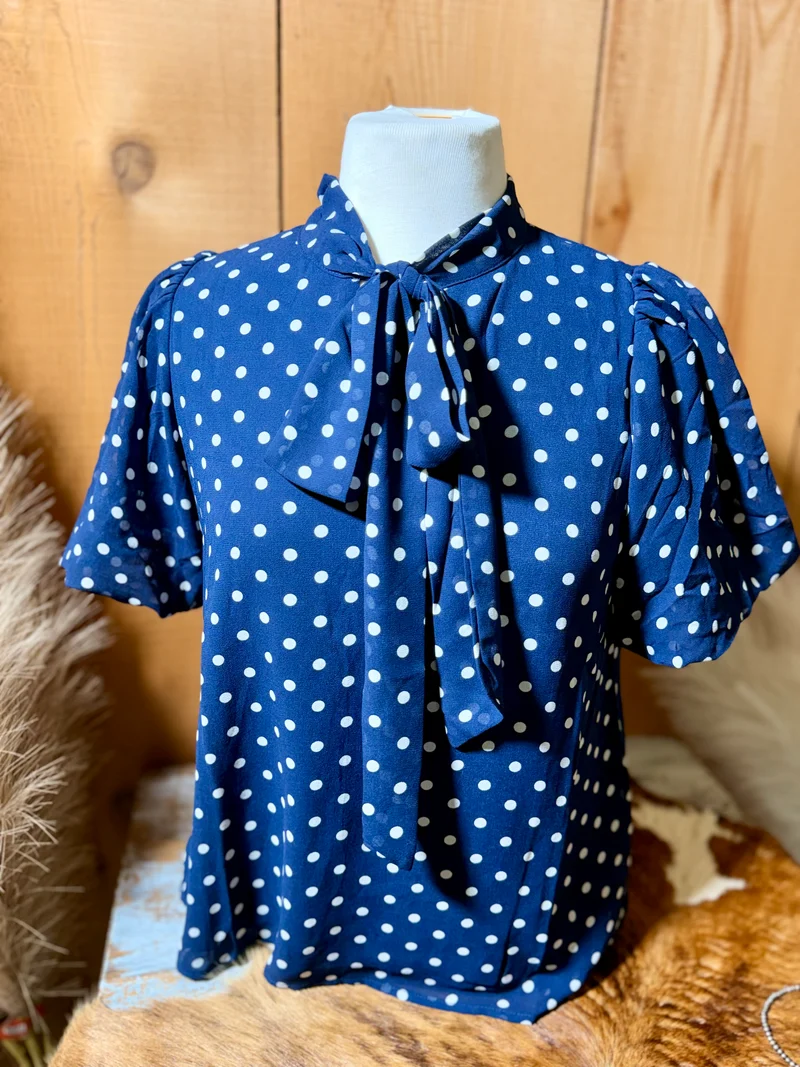 Polka Dot Bow Tie Top