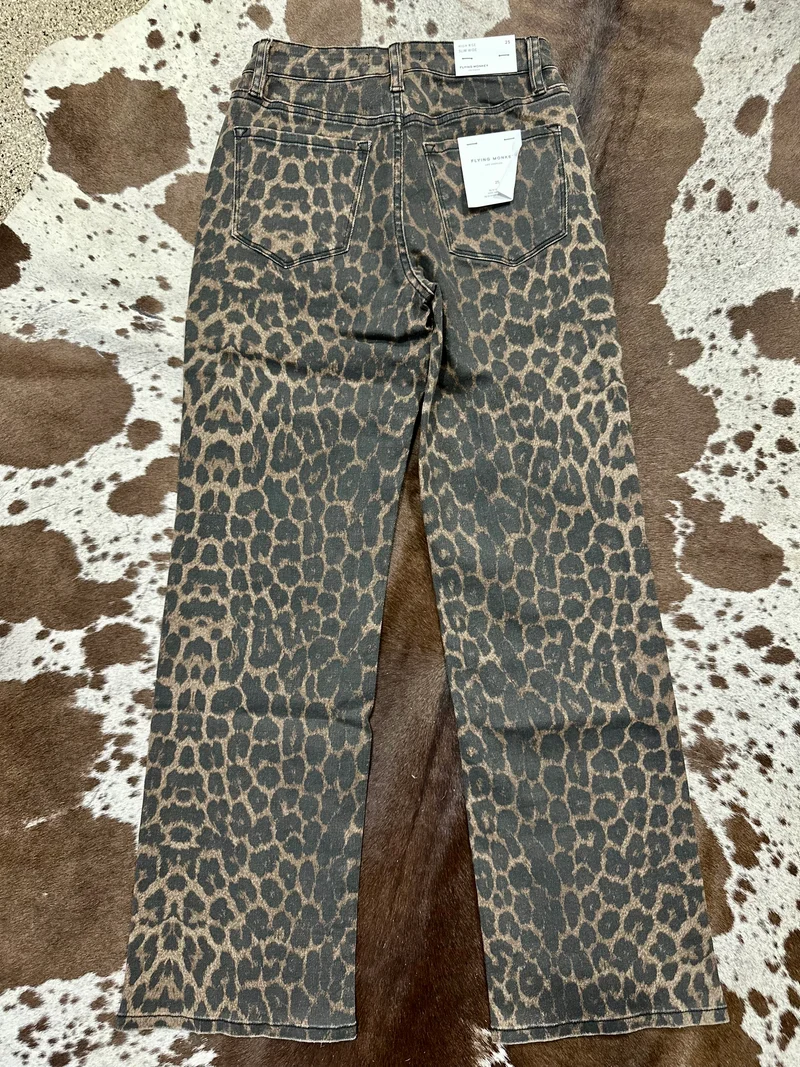 Flying Monkey Dark Leopard Denim Jeans