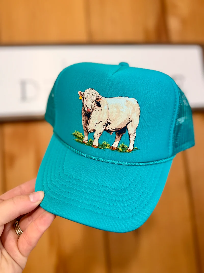 Kids Trucker Hat - Teal Charolais